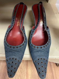 Chanel Size 38 Denim Denim Pump