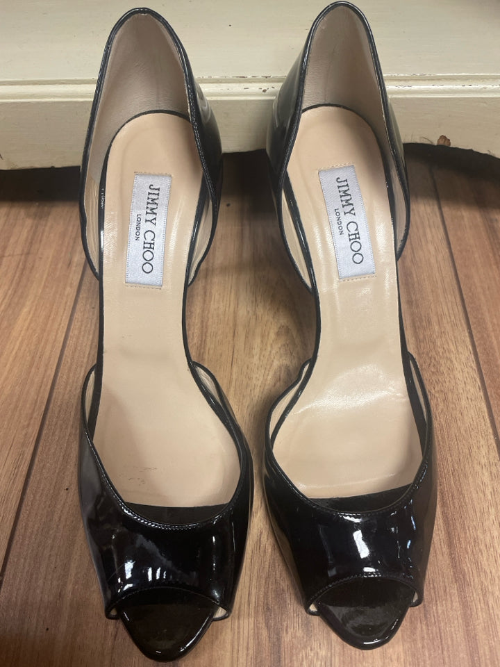 Jimmy Choo Size 41 Black Patent Leather Pump